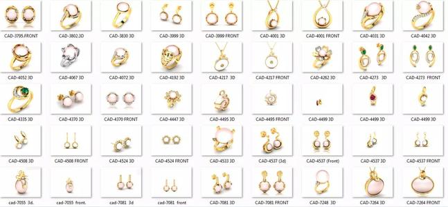 230 Pearl Collection ring earrings pendant 3dm render details