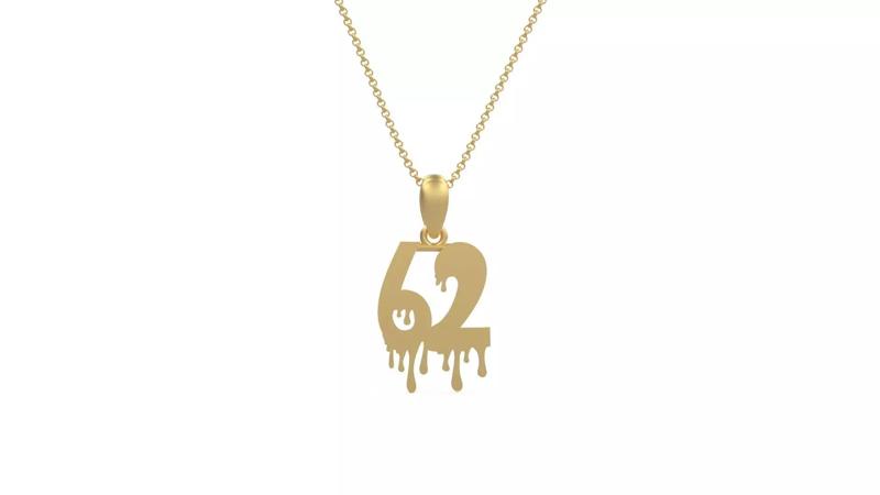 Model 1295 62 Bloody Terror Initial Number Pendant