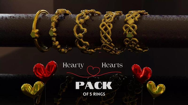 Womens Ring Pack of 5 STL OBJ ring collection