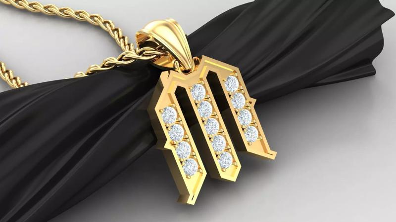 M Letter Pendant Alphabet Version 5