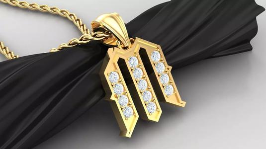 M Letter Pendant Alphabet Version 5