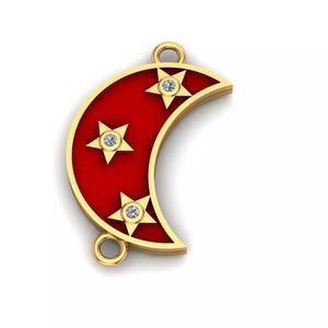 Jewelry gold plated crescent charm