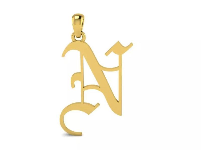Olde English Pendant Letter N