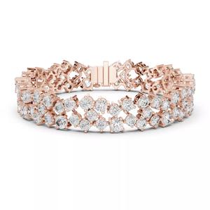 Round Cut Cluster Diamond Bracelet Woman 3DM STL Video