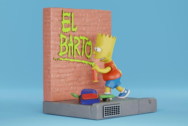 Bart Simpson Writing "El Barto"