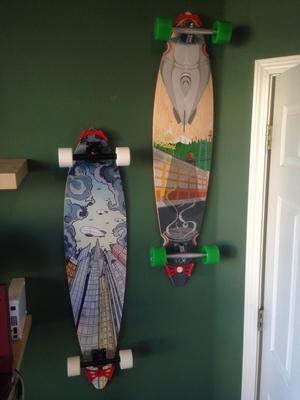 Longboard wall hangers