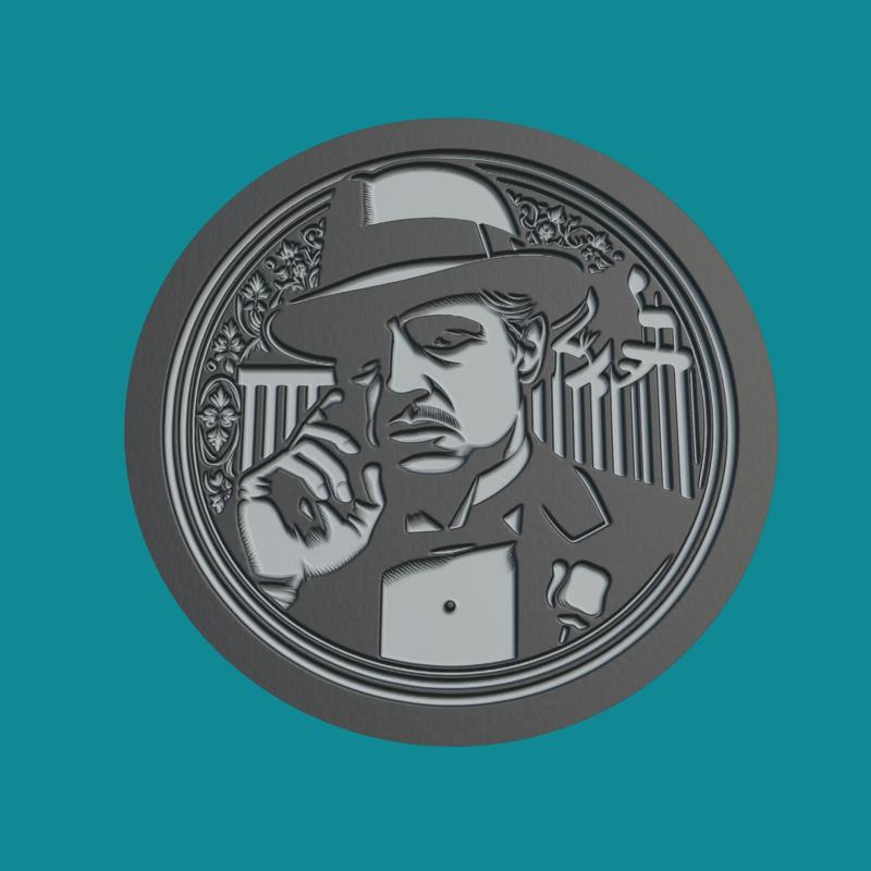 Michael Corleone Print Model Michael Corleone Medallion Michael Corleone Wall Decor