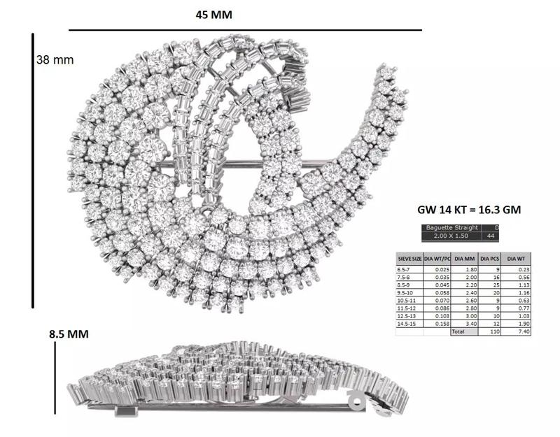 luxury art deco diamond brooch