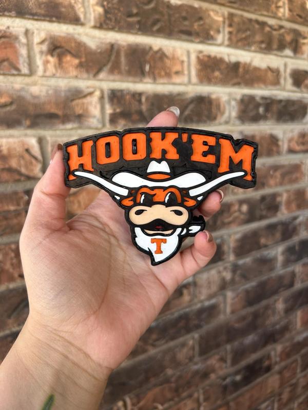 Hook 'Em Longhorns Freshie Mold - 3D Model Mold Box for Silicone Freshie Moulds