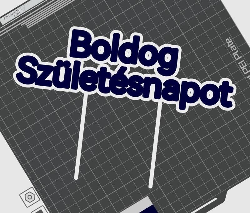 Happy Birthday in magyar (Boldog születésnapot) Cake topper Boldog születésnapot