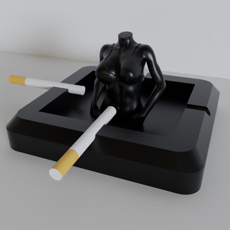 Ashtray with a feminine figure 01