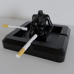Ashtray with a feminine figure 01