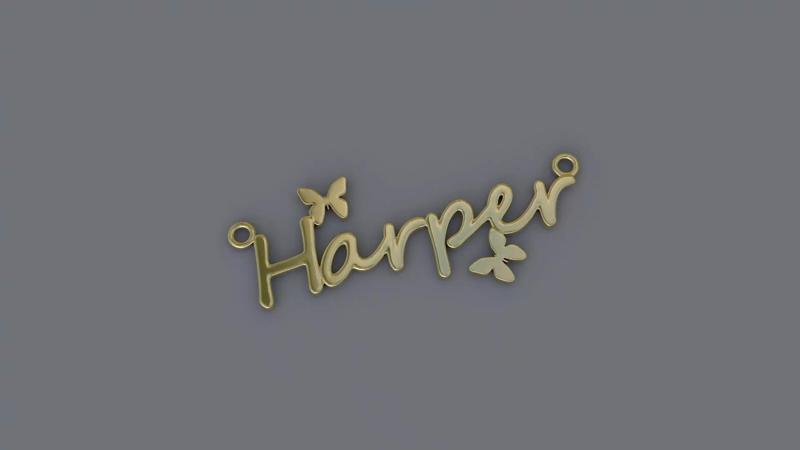 Jewelry Necklace Pendant  Harper 3D Print