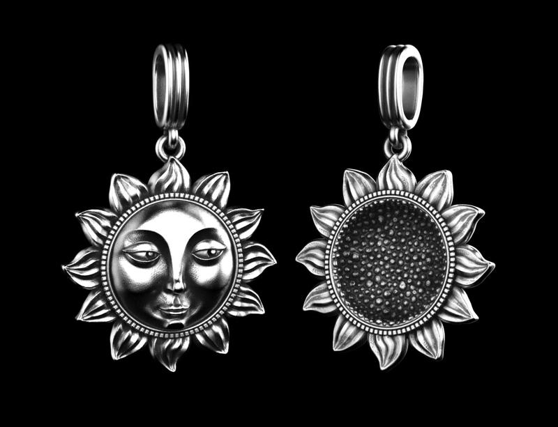 Sun Face Flower Pendant