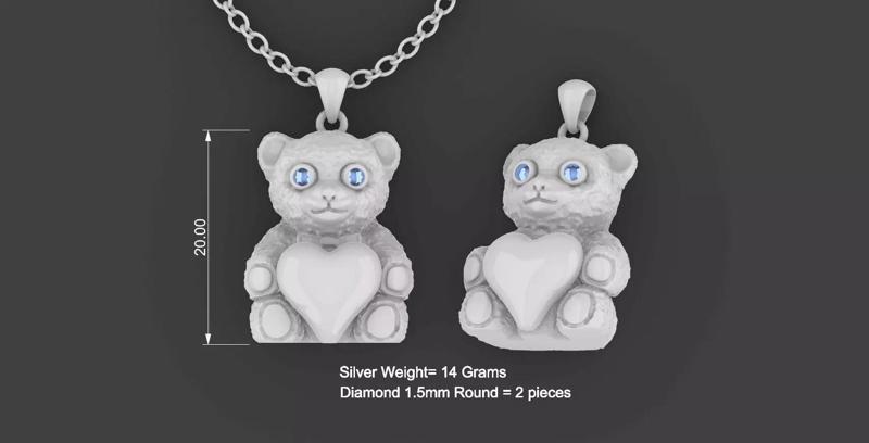 Teddy Bear Pendant Design
