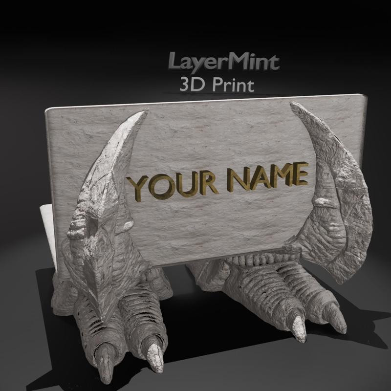 Personalized Dragon Claw Laptop Stand | Custom Name Gothic Fantasy Holder | 3D Print STL File