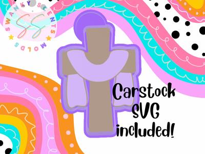 Cross with Drapery Freshie STL with SVG for Cardstock