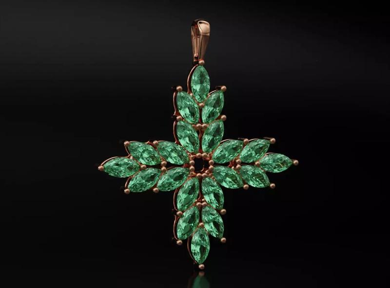 Stylish pendant cross with awnings 622