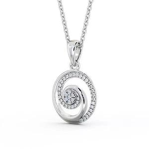 stl file spiral pendant with diamonds on sterling silver chain