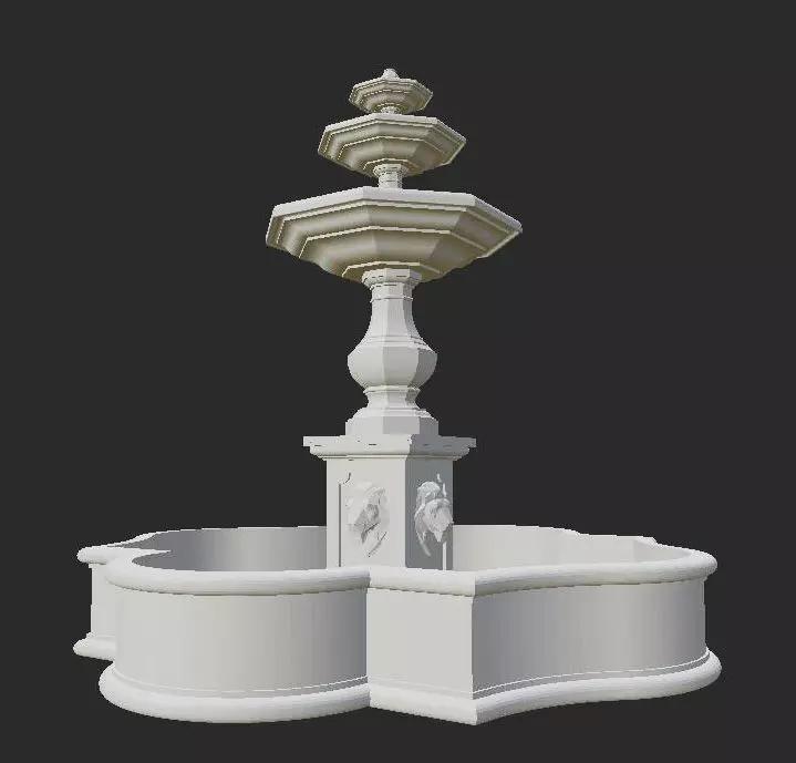 fountain landscaping 3D
