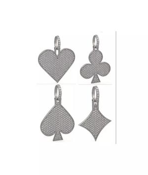 Playing Cards Pave Iced Out Pendant Large 40mm 3D Model Collection