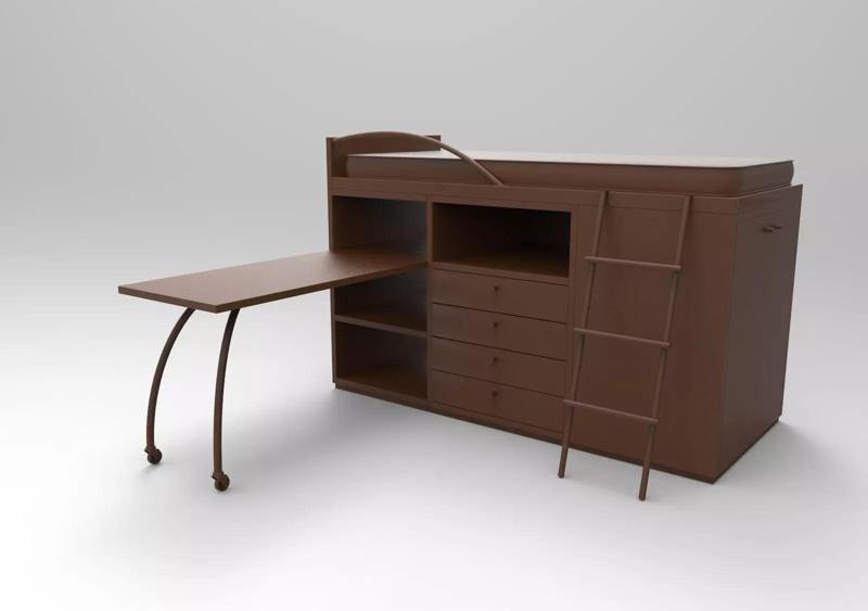 table010 bunk bed with desk