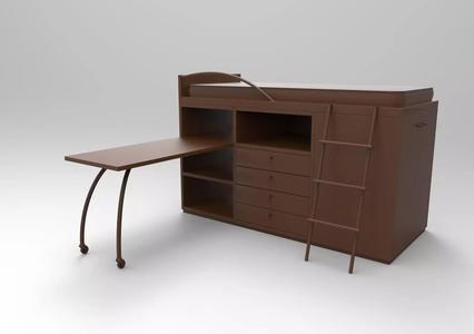 table010 bunk bed with desk
