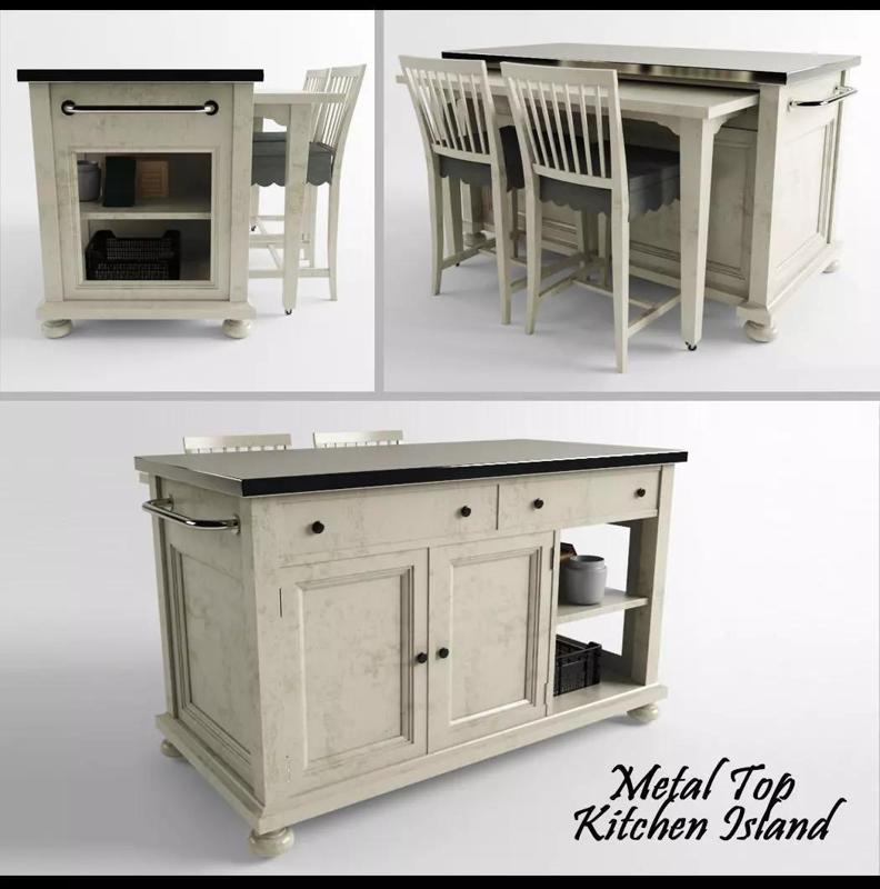 Metal Top Kitchen Island