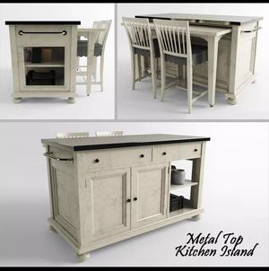 Metal Top Kitchen Island