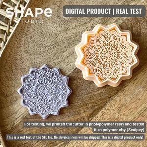 Digital file STL | Mandala Boho Cutter | Statement Design | Polymer Clay Earring Cutter
