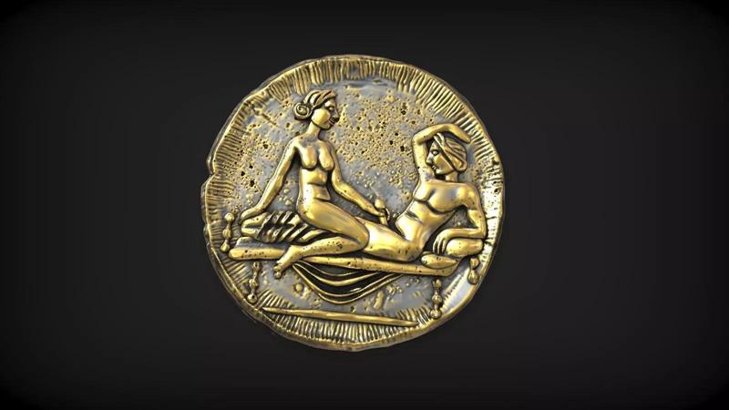 Spintria Rare Ancient Roman Token Antique Coin Number X