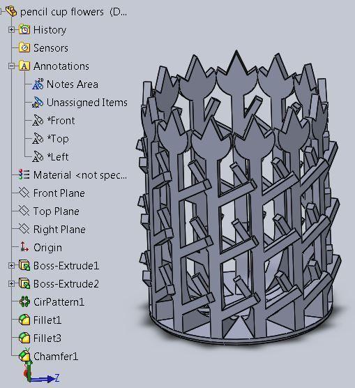 Flower of Life Pencil Cup for Office Desk