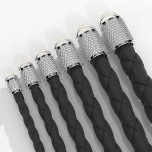 Tip for leather cord with diamonds