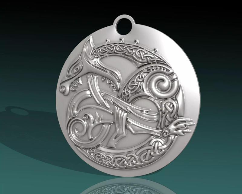 Viiking wolf ancient  pendant