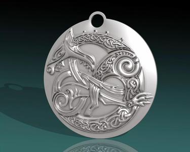 Viiking wolf ancient  pendant