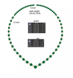 Luxury Green Diamond Necklace Emerald