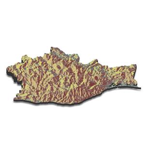 Oaxaca, Mexico topograhic terrain model