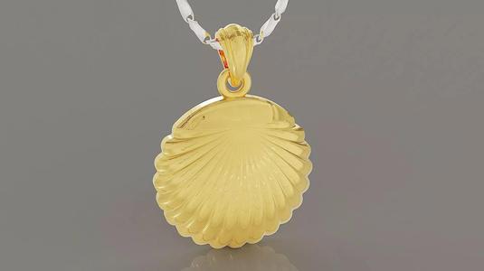 Sea shell gold pendant