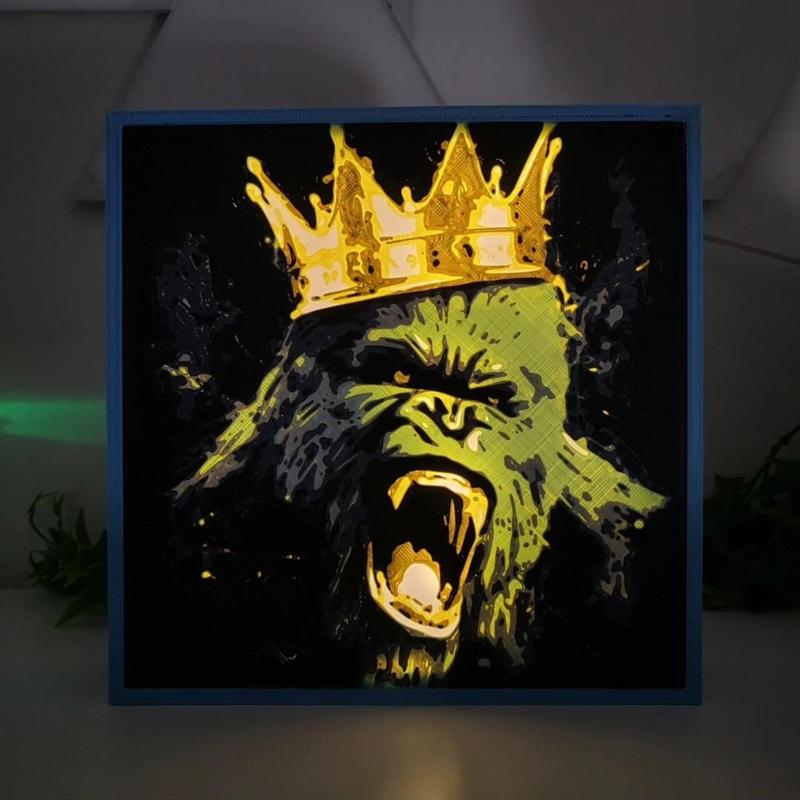 Lightbox King Kong painted by Murciano