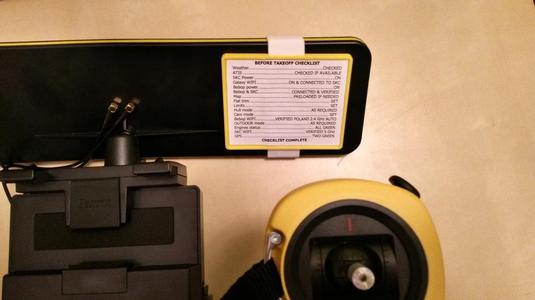 Simple checklist holder for Parrot Bebop
