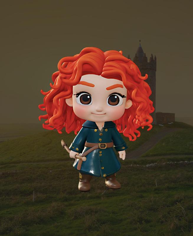 Merida Chibi - The Brave Archer Princess in Kawaii Version