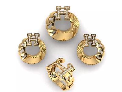 Branded mini set with and without stones