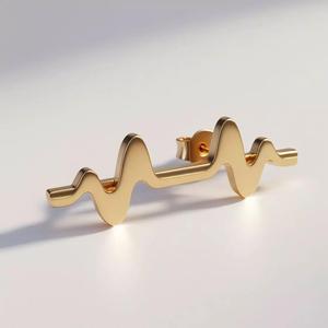 Calm Pulse Minimalist Gold Stud Earring