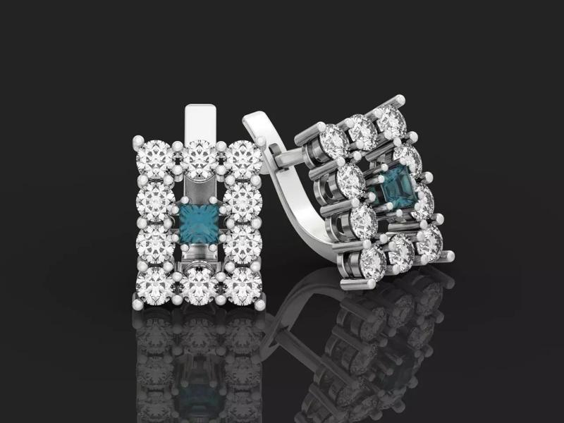 diamond round earrings