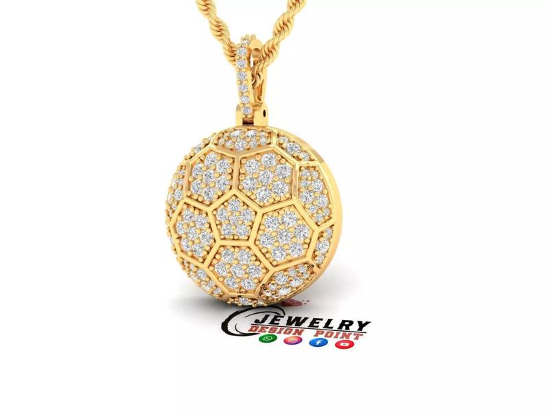 Custom Soccer Ball Diamond Pendant - Basketball Pendant Necklace