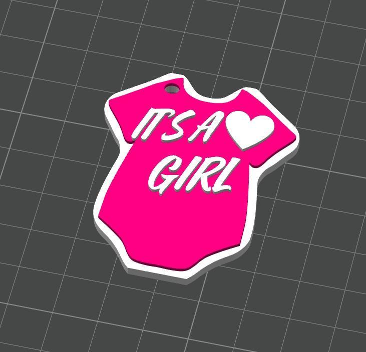 its a girl keychain babyshower