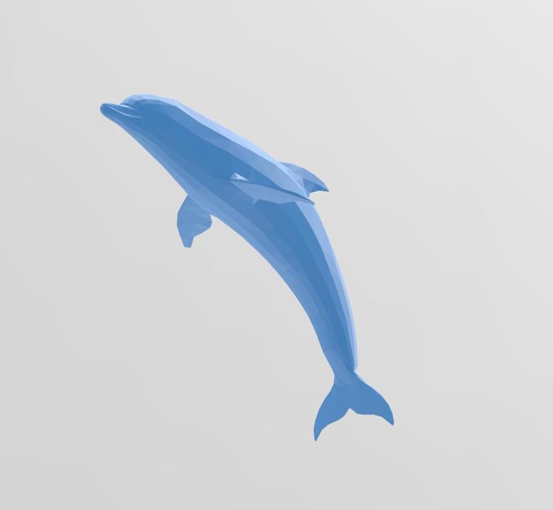 Low Poly Dolphin – 3D Printable Marine Animal Model