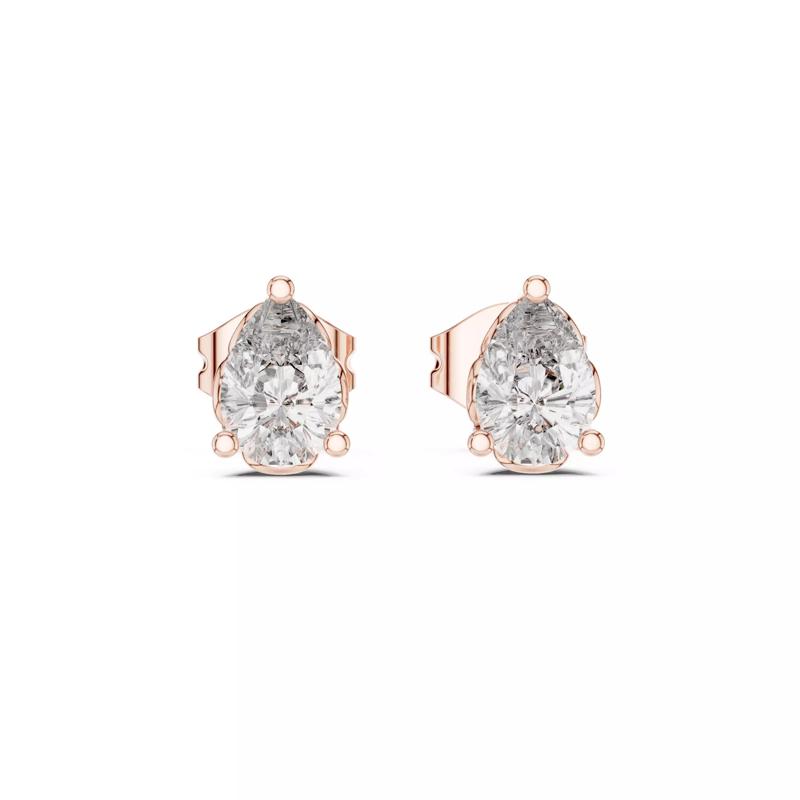 Pear Diamond Studs Earrings 3dm stl renders 360 Animation Video