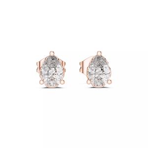 Pear Diamond Studs Earrings 3dm stl renders 360 Animation Video