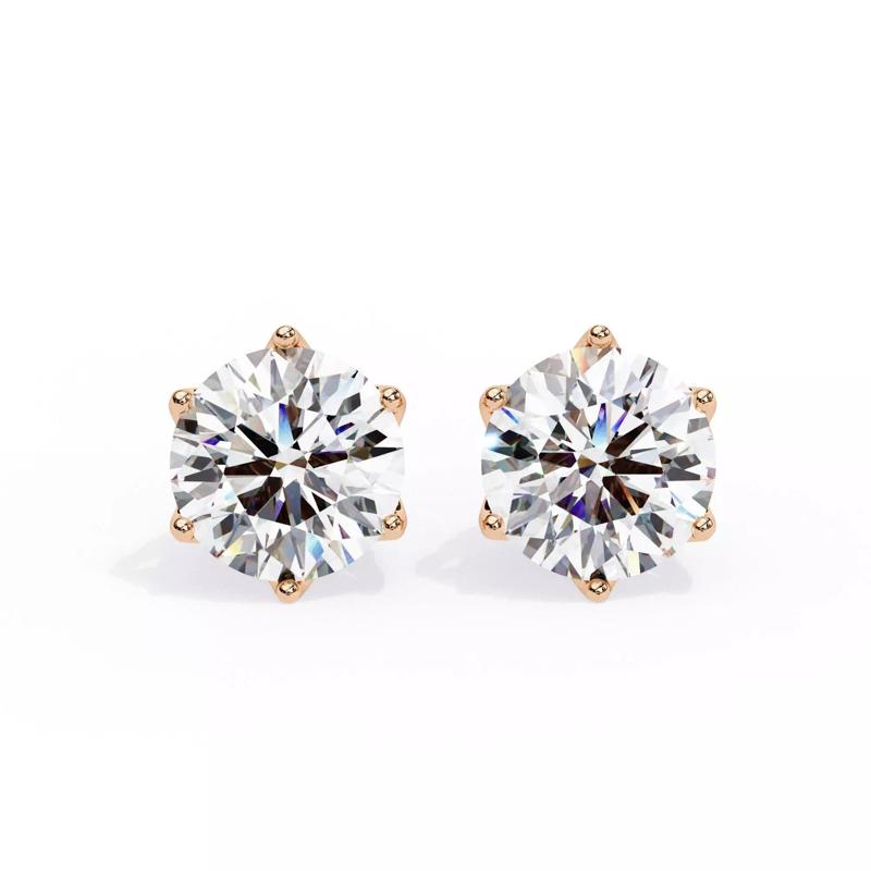 Diamond Studs Earrings 360 animation renders 3dm stl details
